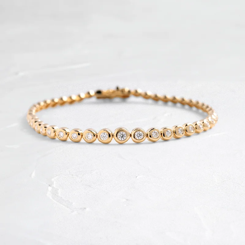 Graduated Diamond Pillow Eternity Bracelet - In Stock