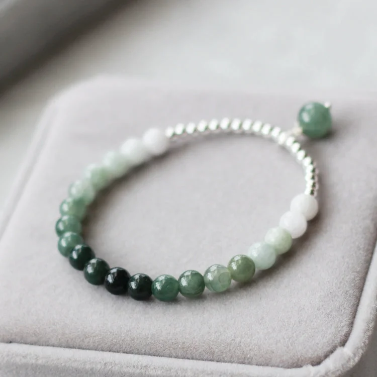 Green Jade Beaded Bracelet Handmade Gemstone Jewelry Accessories Gifts For Women