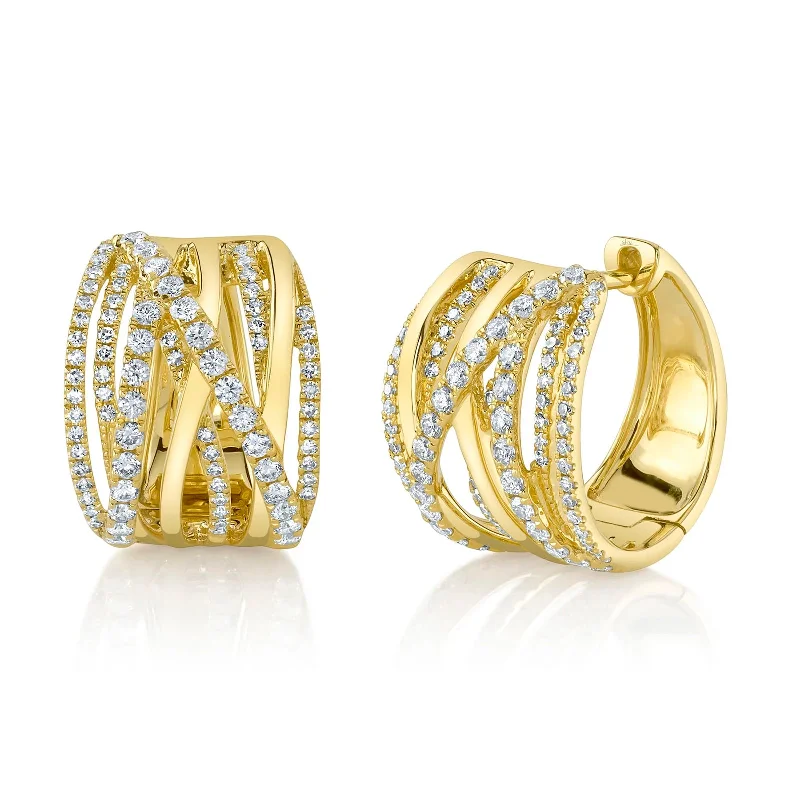 Diamond Bridge Hoop Earrings