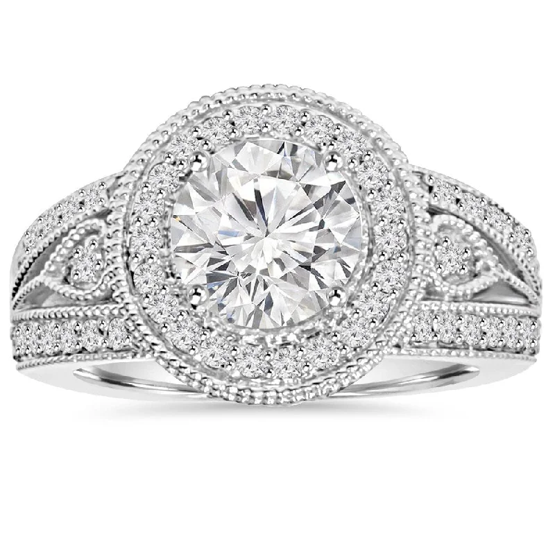 14k White Gold 2 3/4ct TDW Clarity Enhanced Diamond Engagement Ring