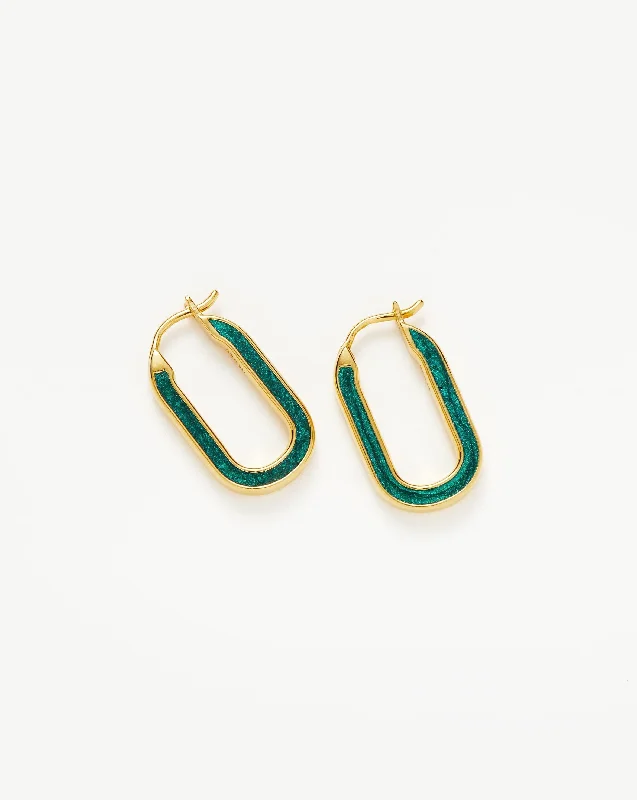 Enamel Haze Ovate Small Hoop Earrings