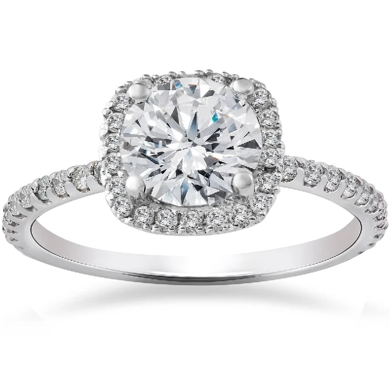 2 CT Round Cut Diamond Solitaire Engagement Ring White Gold Lab Grown