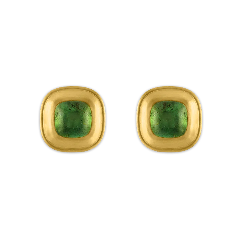 Green Tourmaline Capsa Stud Earrings