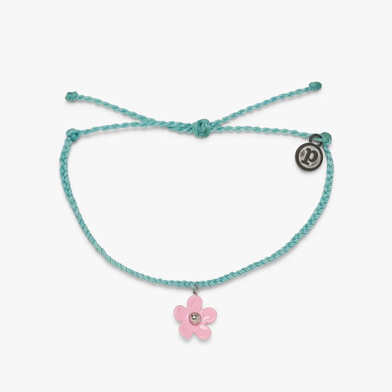 Pura Vida Solstice Enamel Flower Charm Bracelet in Seafoam