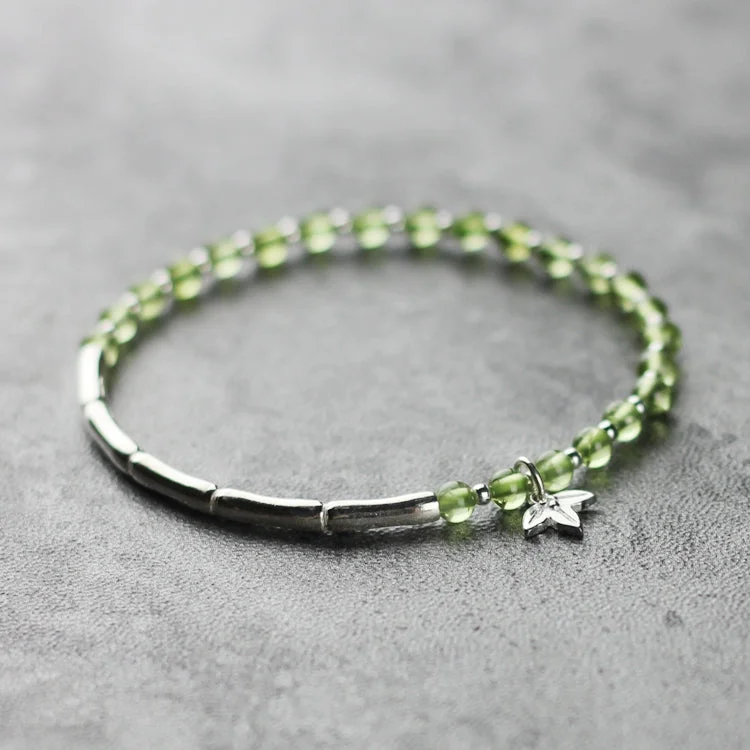 Peridot Beaded Bracelet Handmade Gemstone Jewelry Accessories Gifts For Women