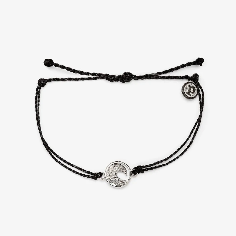 Pura Vida Swell Charm Bracelet - Silver - Black