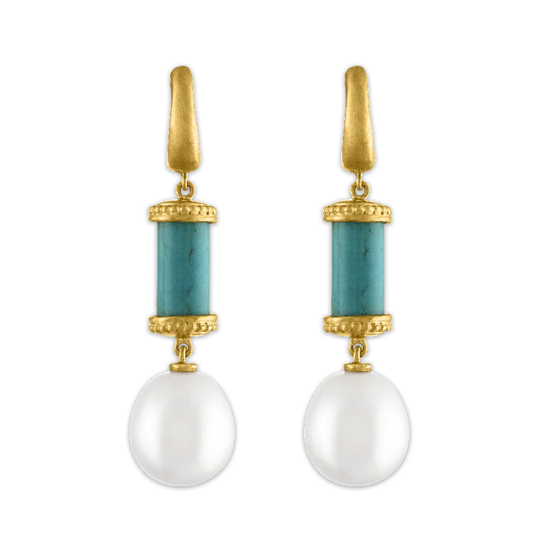 Short Laurel Tropaion Turquoise Earrings