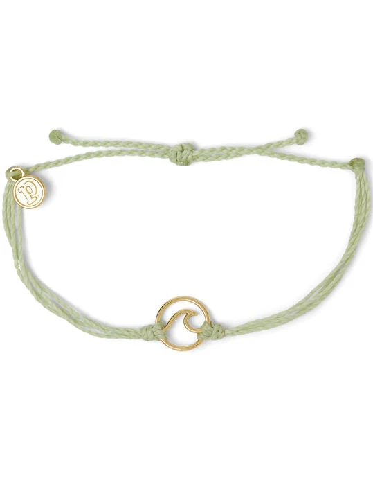 Pura Vida Gold Wave Charm - Mint