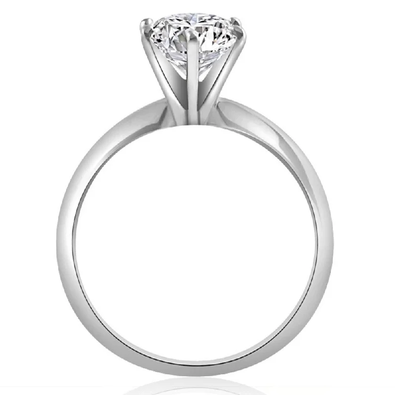 2CT Platinum Oval Diamond 6-Prong Solitaire Engagement Ring Lab Grown