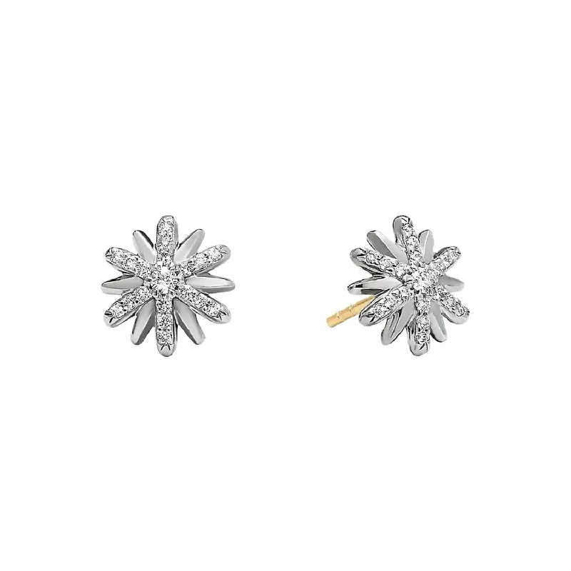 Petite Starburst Stud Earrings with Diamonds