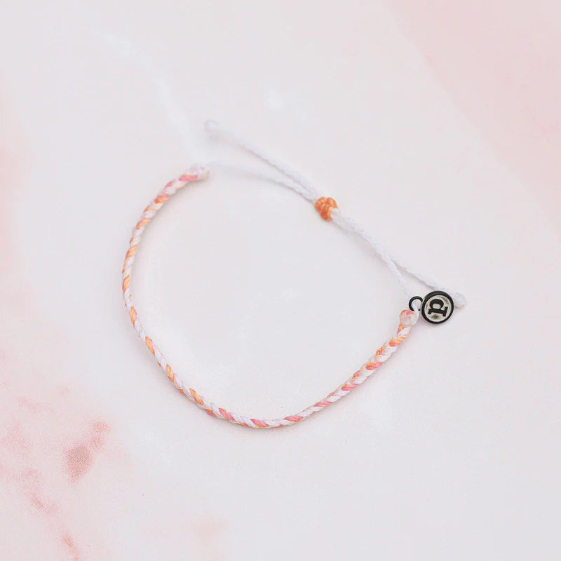 Pura Vida Mini Braided Bracelet - Boarding for Breast Cancer