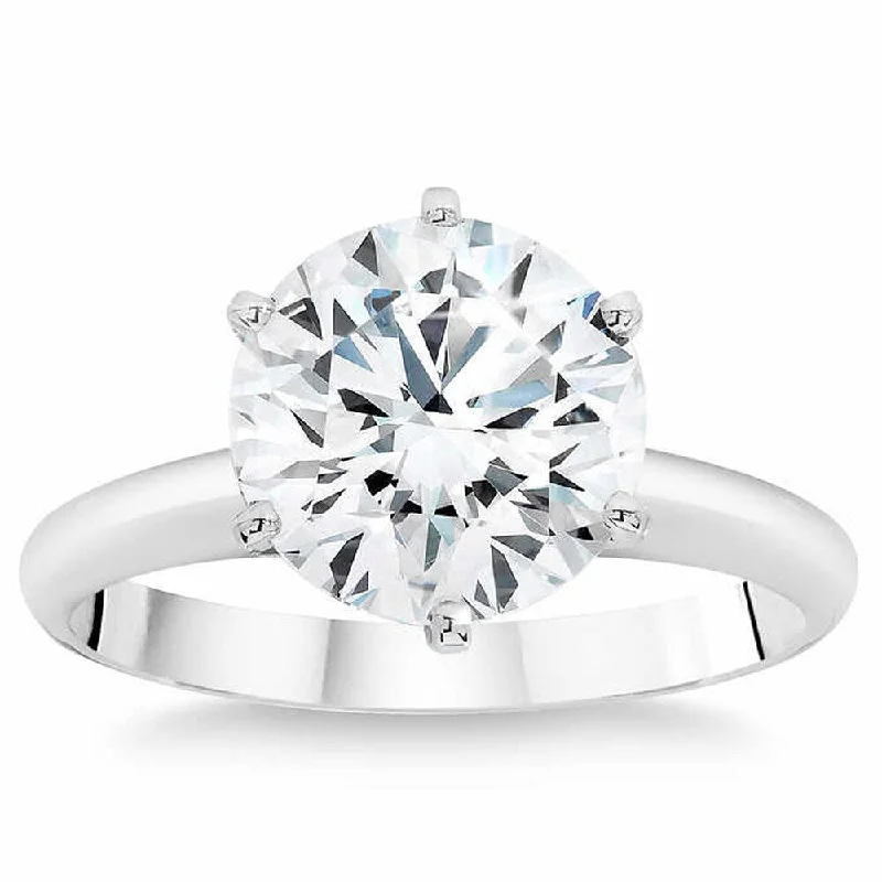 3 Ct Diamond Solitaire Platinum Engagement Ring Lab Grown