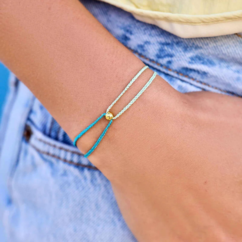 Pura Vida Blue Two-Toned Dainty Bracelet