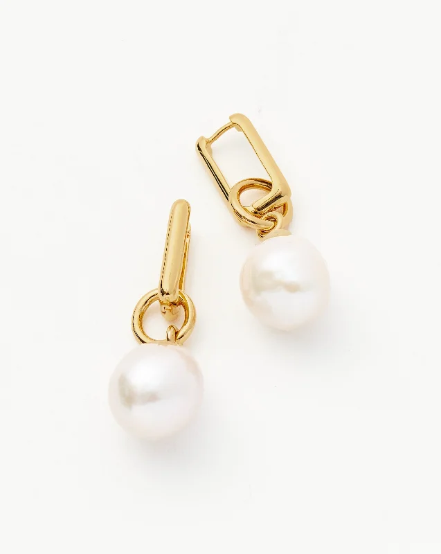 Baroque Pearl Ovate Earrings | 18ct Gold Vermeil/Pearl