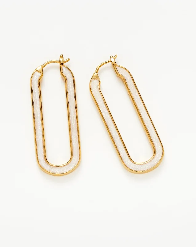 Enamel Haze Ovate Large Hoop Earrings