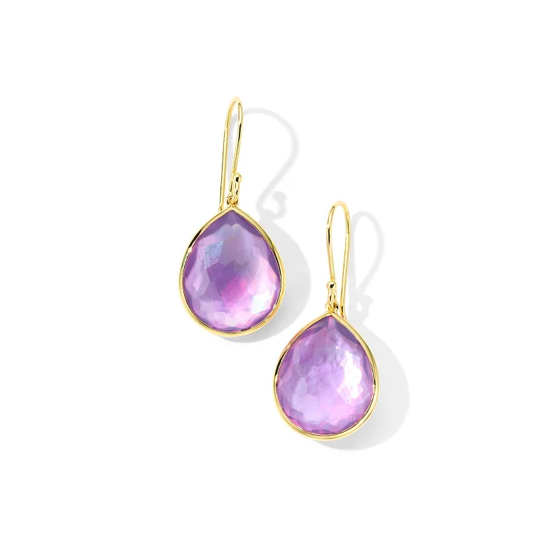 Dark Amethyst Medium Rock Candy Teardrop Earrings