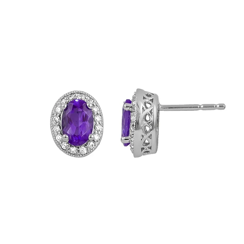 Amethyst & Diamond Earrings