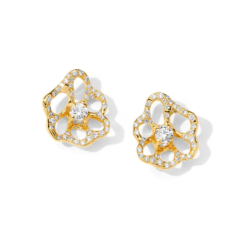 Diamond Stardust Drizzle Flora Mini Stud Earrings