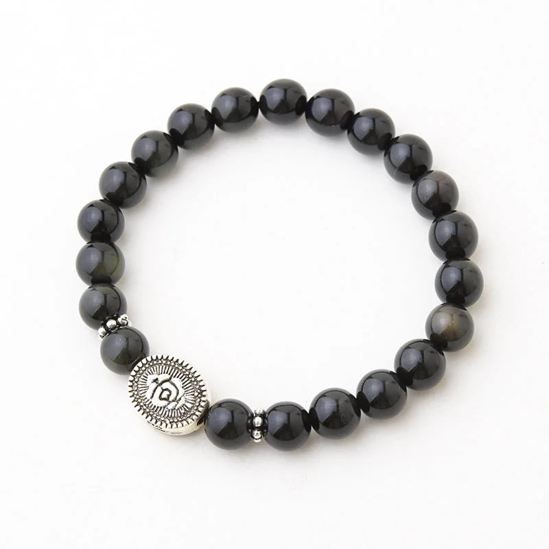 Obsidian Beaded Bracelet Handmade Jewelry Accessories for Women Men