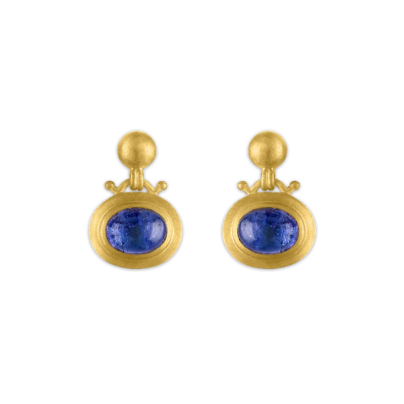 Large Tanzanite Bell Earrings