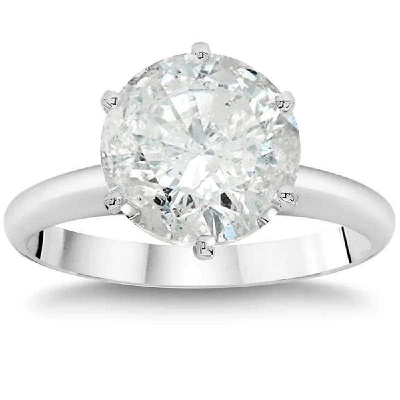 Pompeii3 14k White Gold 2 1/4 Ct TDW Solitaire Diamond Engagement Ring 14k White Gold Clarity Enhanced