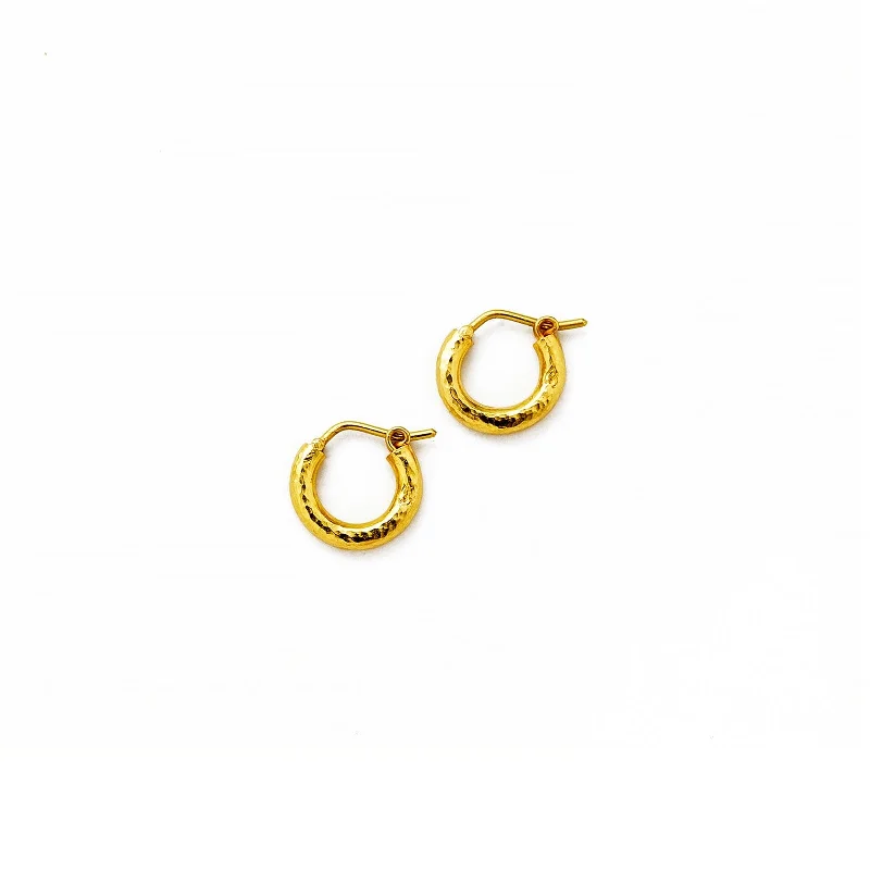 Baby Hammered Hoops Earrings