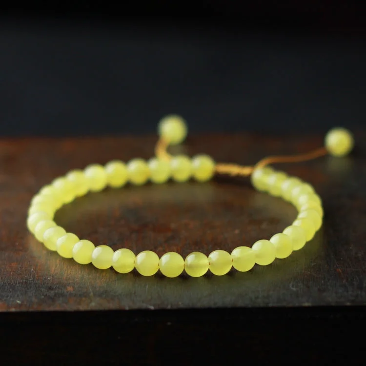 Wax Jade Beaded Bracelet Handmade Jewelry Accessories Gift for Women