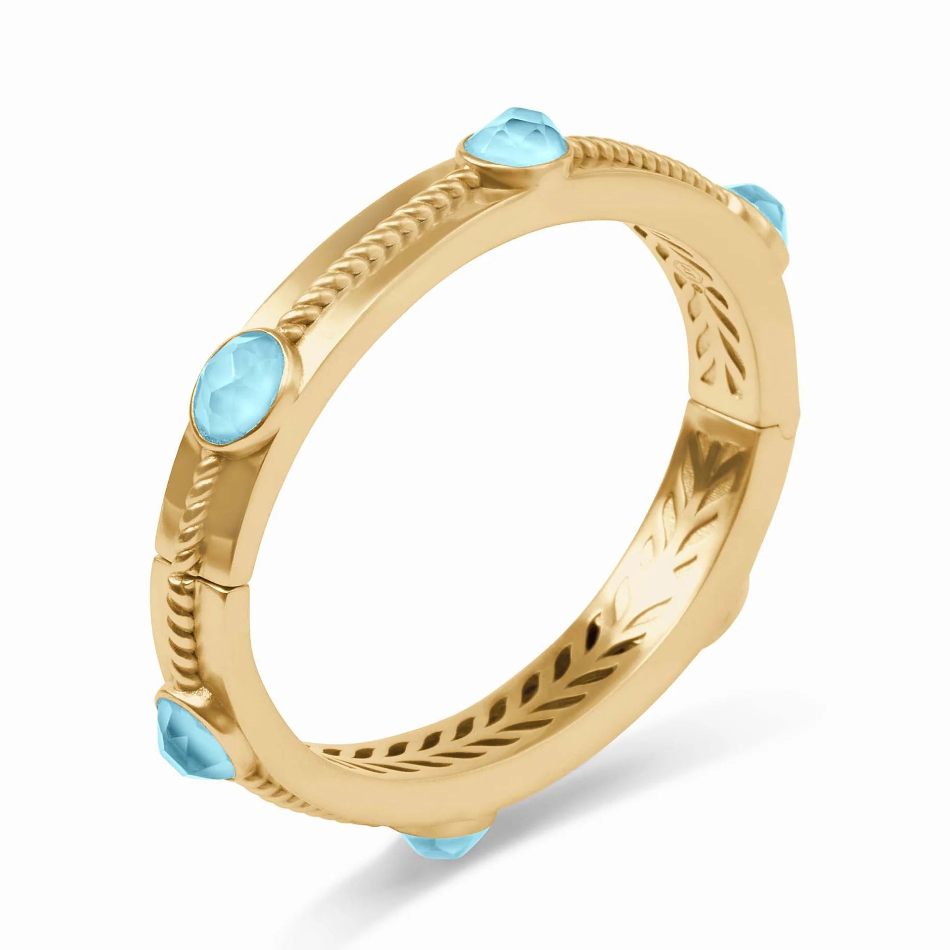 Julie Vos Nassau Stone Hinge Bangle - Iridescent Capri Blue