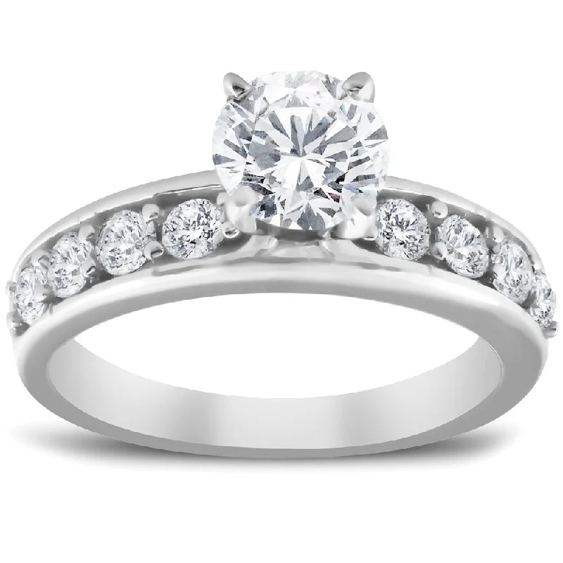 Pompeii3 14k White Gold 2 Ct TDW Diamond Engagement Ring Clarity Enhanced