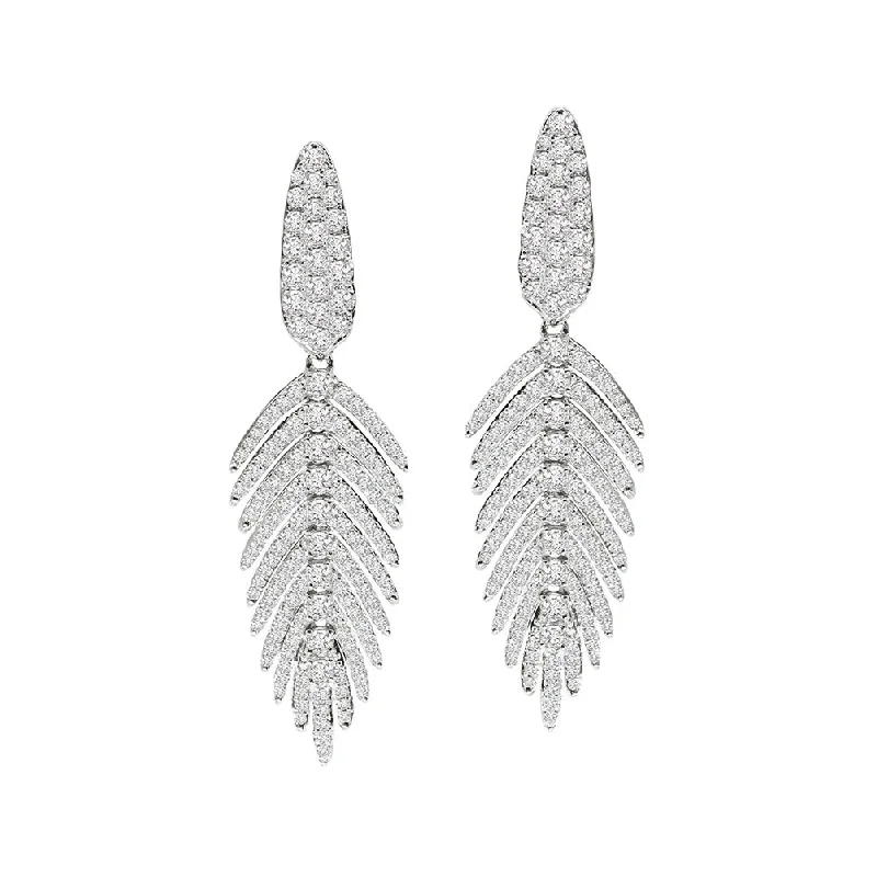 Jewels Diamond Feather Earrings