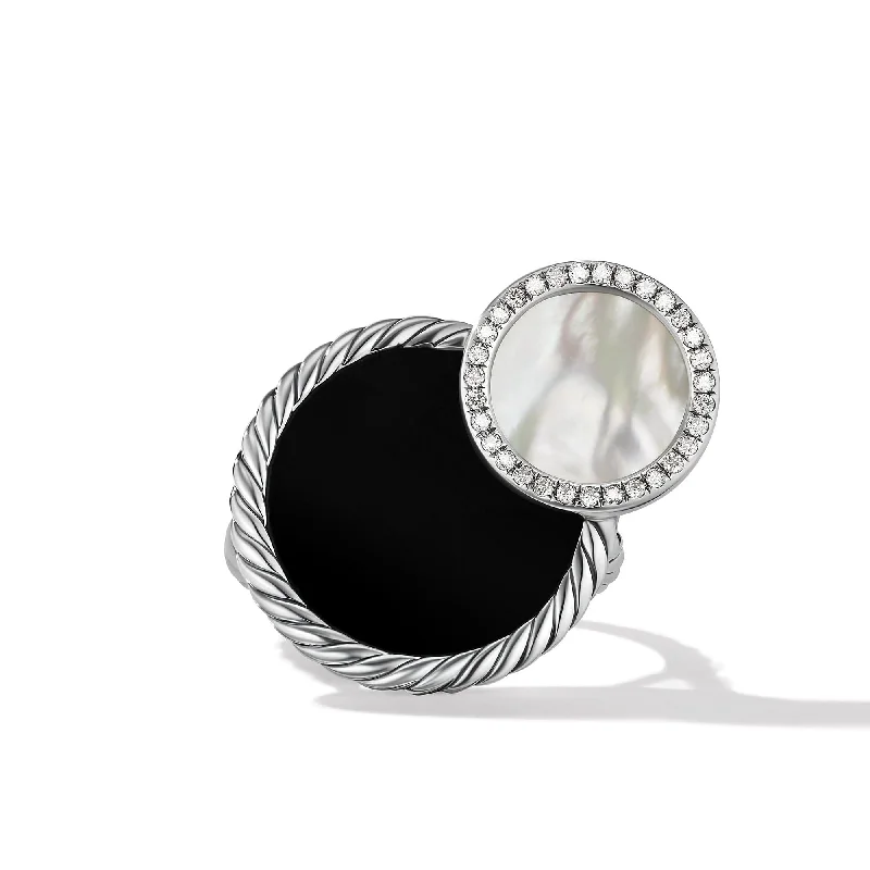 DY Elements Eclipse Ring with Black Onyx, Mother of Pearl and Pave Diamonds