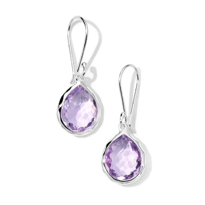 Amethyst Rock Candy Teardrop Earrings, Small