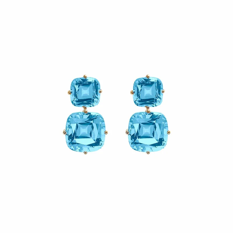 Blue Topaz Two-Tier Earrings