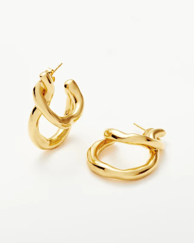 Molten Twisted Double Hoop Earrings