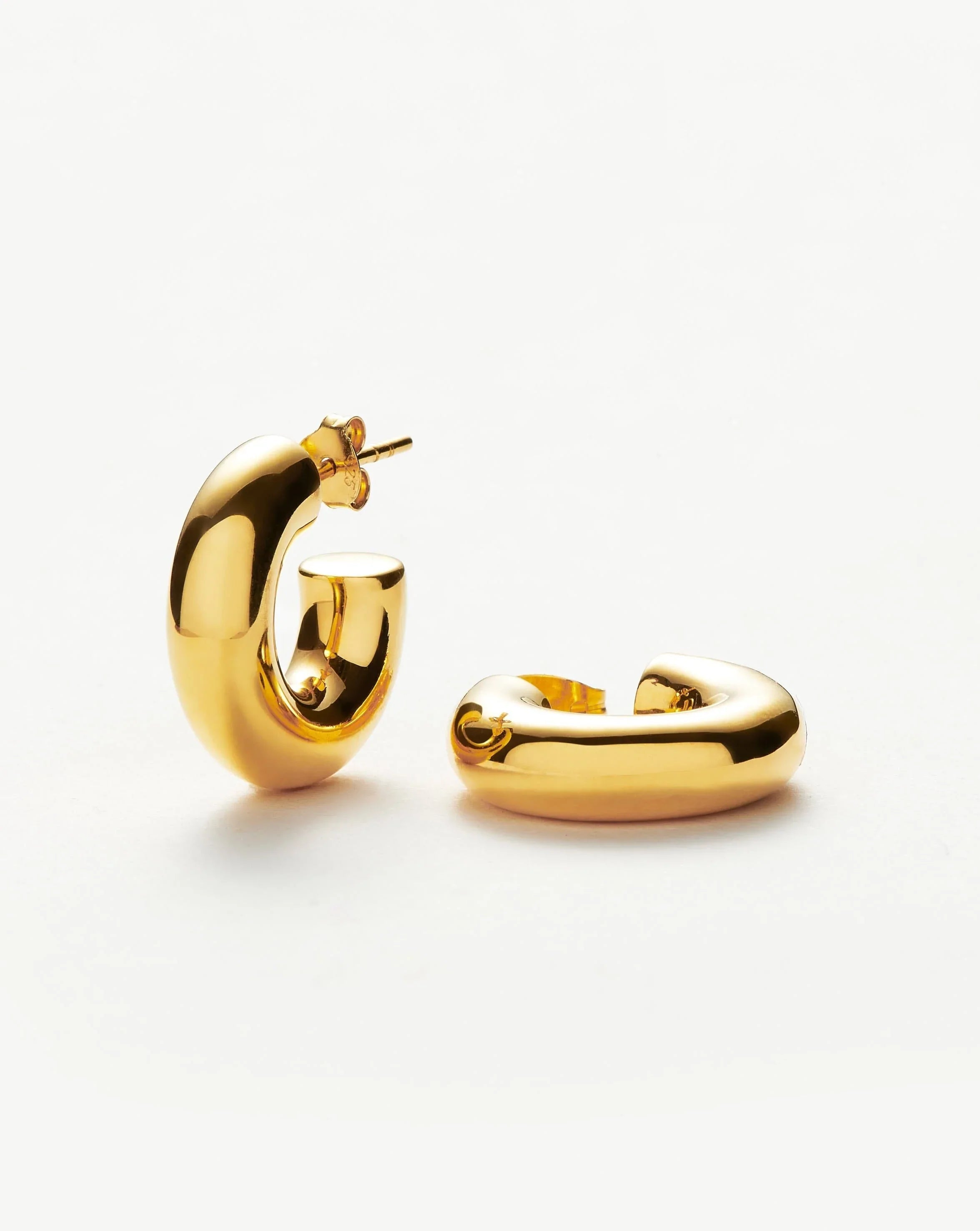 Chubby Tunnel Small Hoop Earrings | 18ct Gold Plated