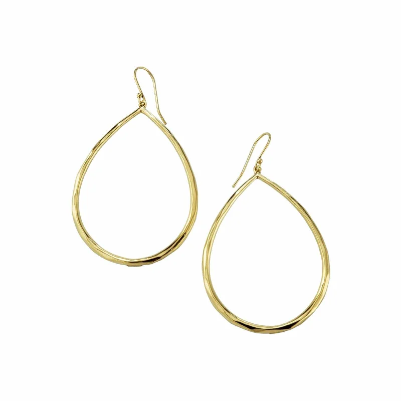 Large Sculpted Open Teardrop Earrings