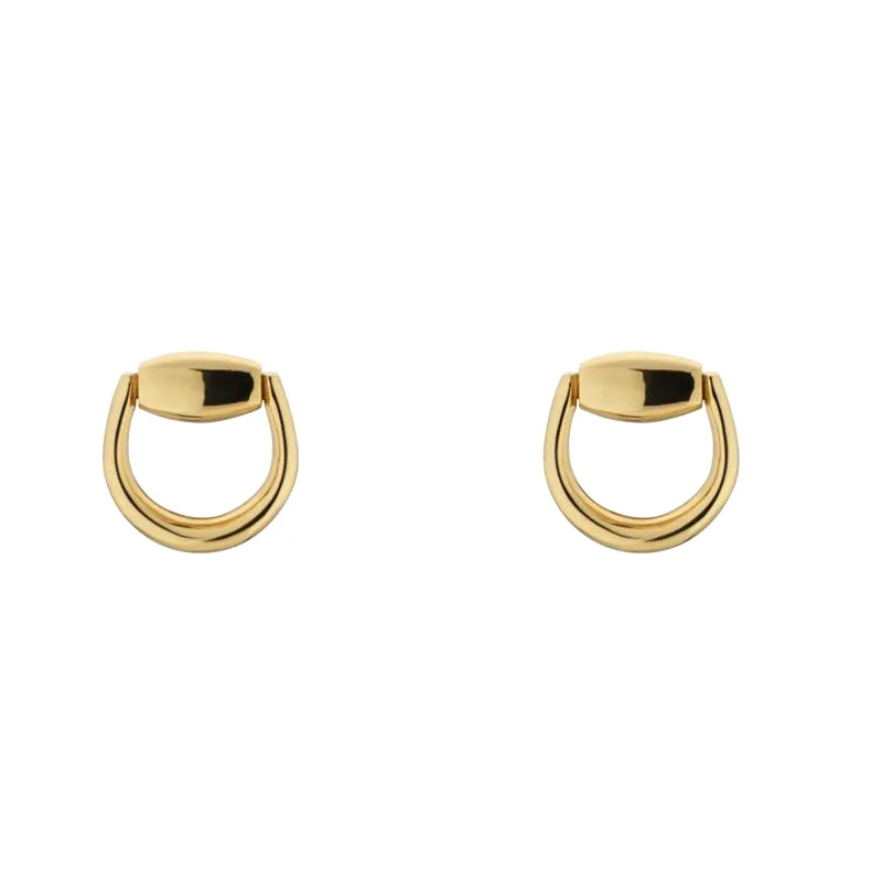 18k Yellow Gold Horsebit Earrings