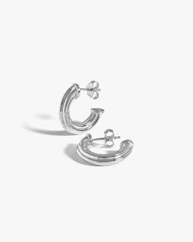 Small Ridge Hoop Earrings