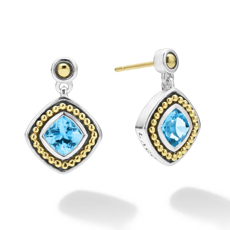 Swiss Blue Topaz Drop Earrings