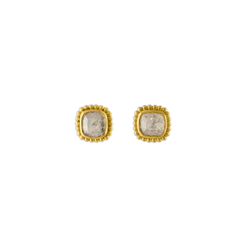 Diamond Granulated Stud Earrings