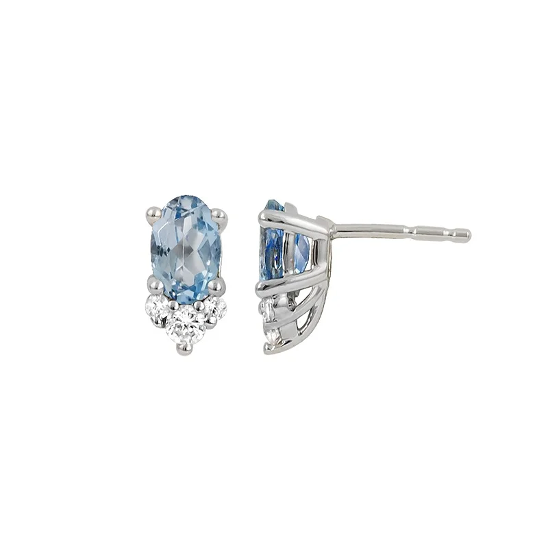 Aquamarine & Diamond Earrings