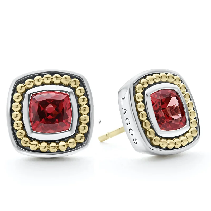 Rhodolite Garnet Stud Earrings