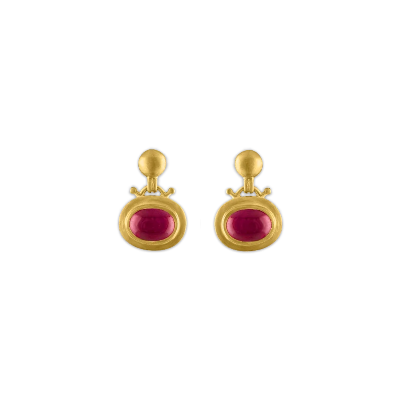 Small Ruby Bell Earrings