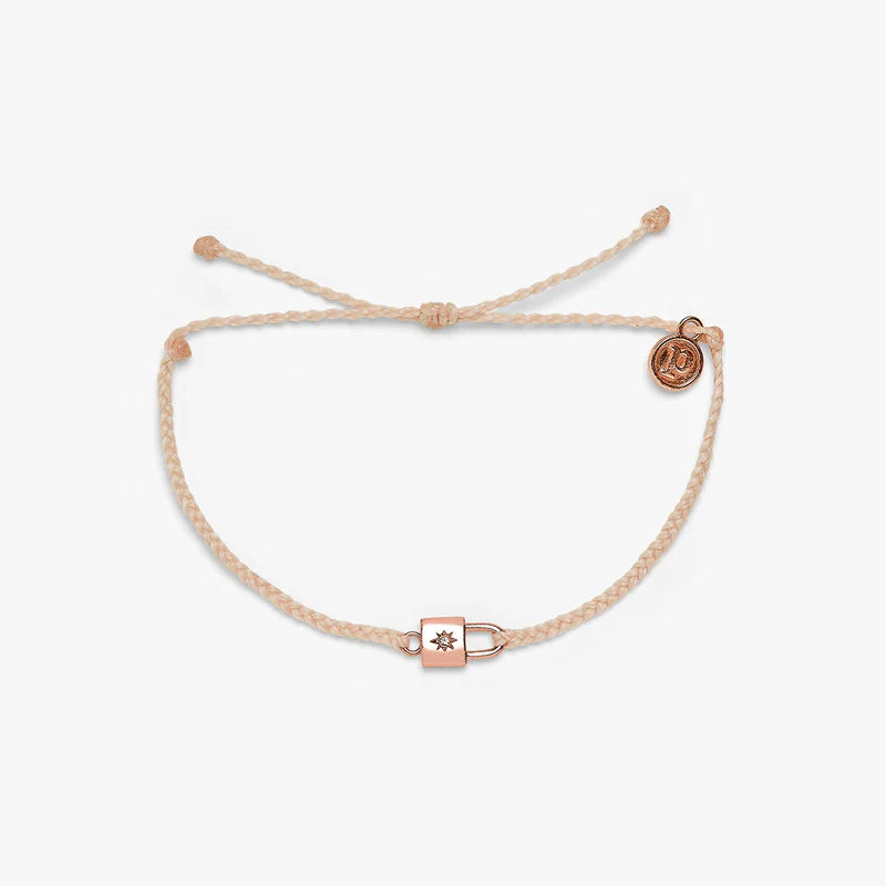 Pura Vida Lock Charm Bracelet in Vanilla