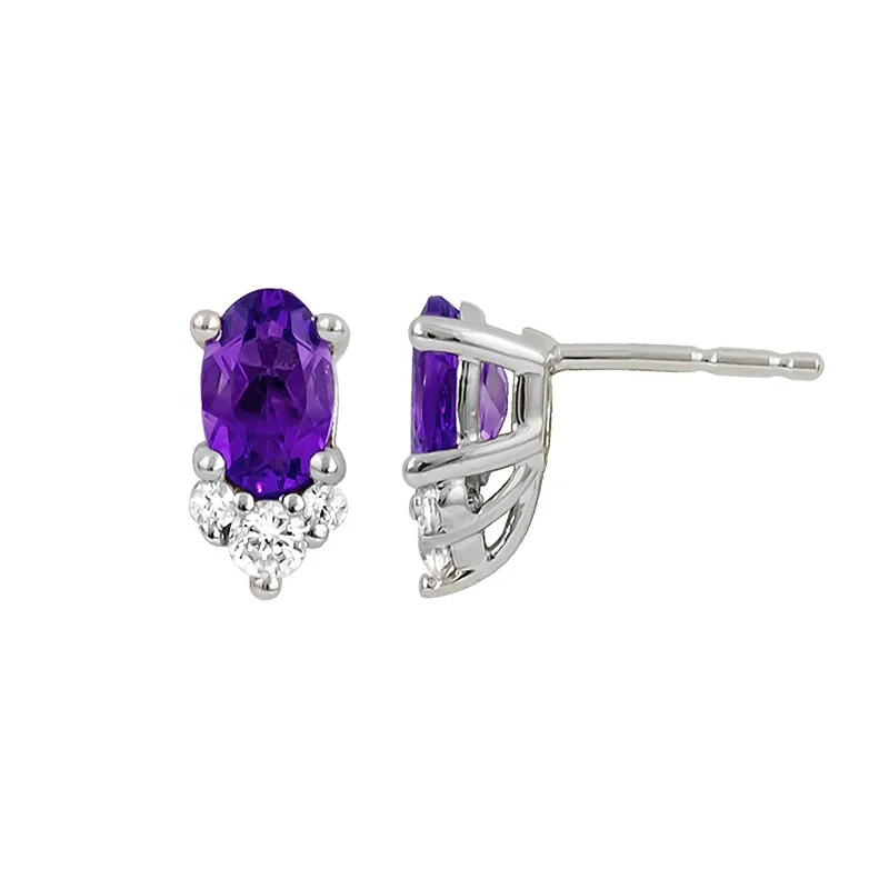 Amethyst & Diamond Earrings