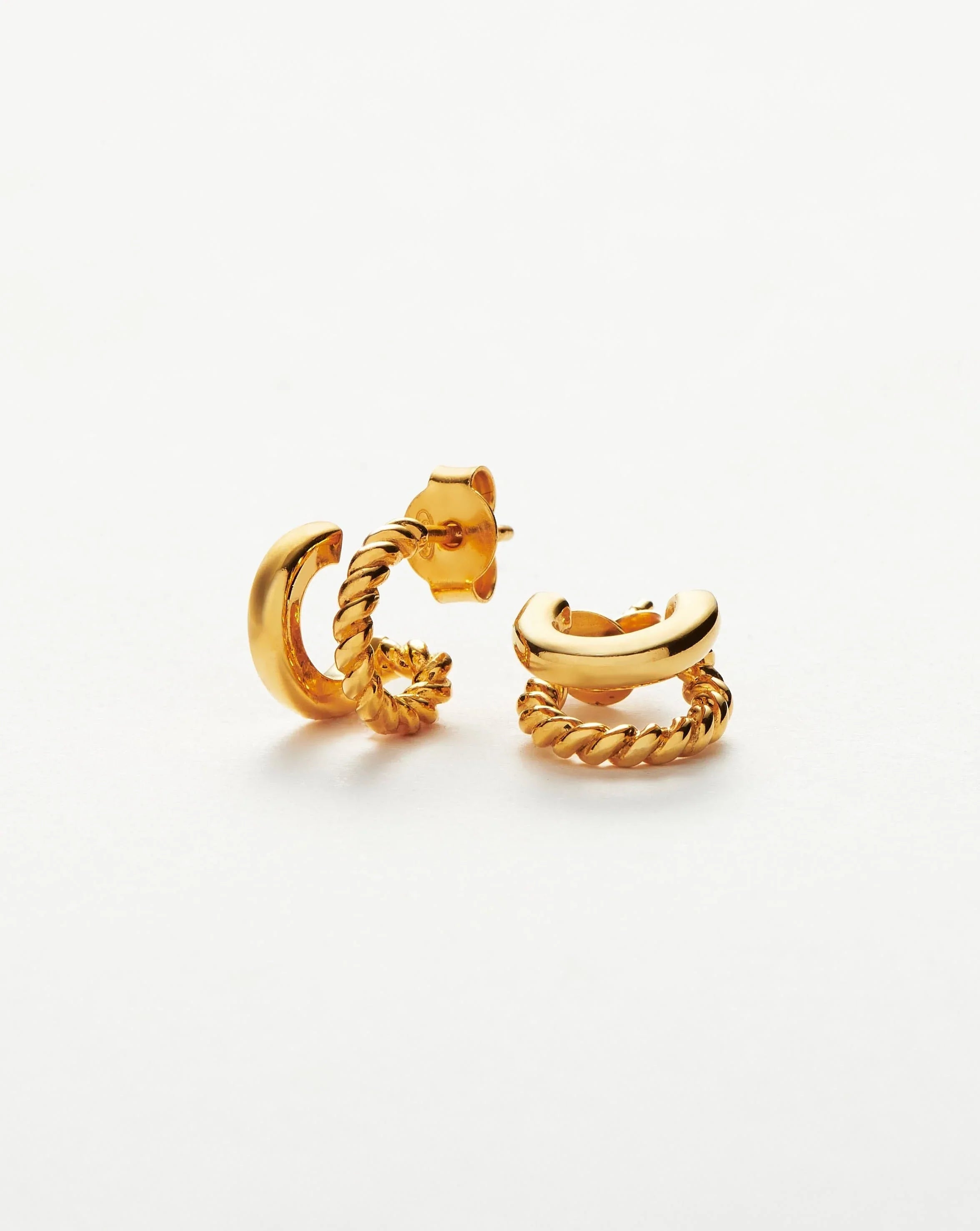 Radial Double Huggies | 18ct Gold Vermeil