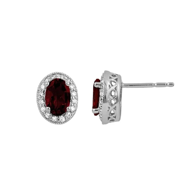 Garnet and Diamond Earrings