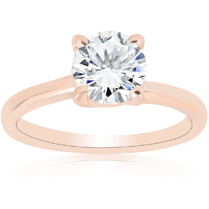 14k Rose Gold 1ct TDW Diamond Round Brilliant Cut Solitaire Clarity Enhanced Engagement Ring (H-I I1-I2)