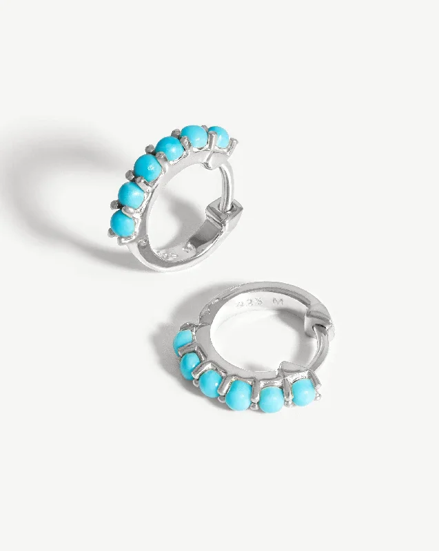 Gemstone Huggies | Sterling Silver/Turquoise