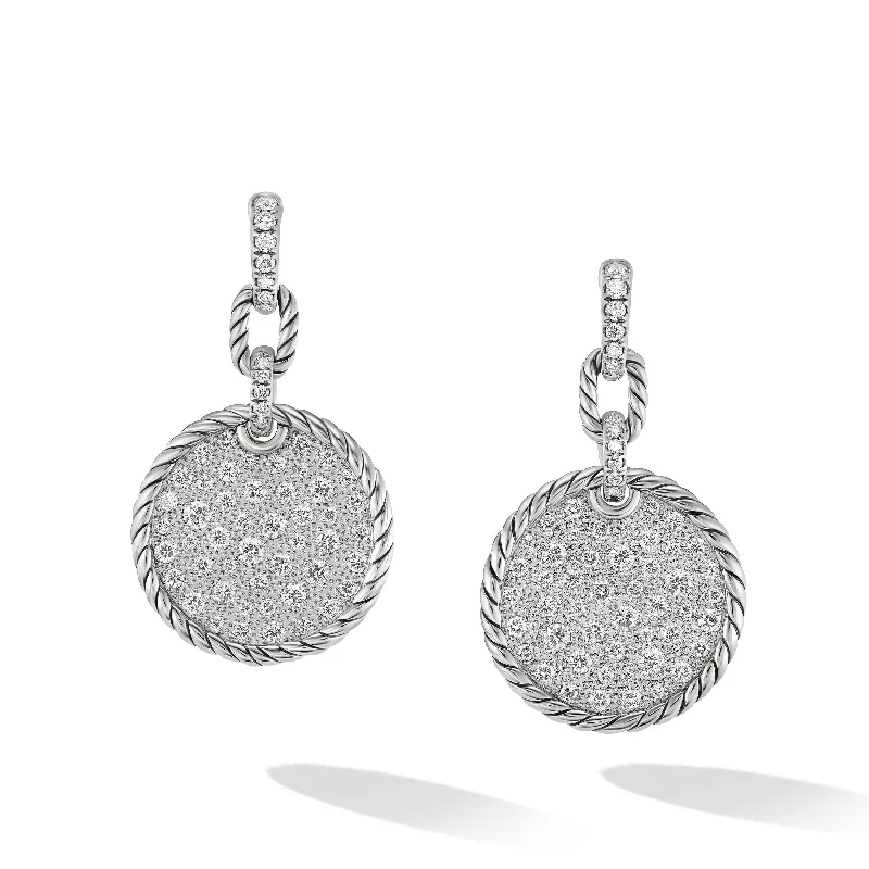 DY Elements Convertible Drop Earrings in Sterling Silver with Pave Diamonds